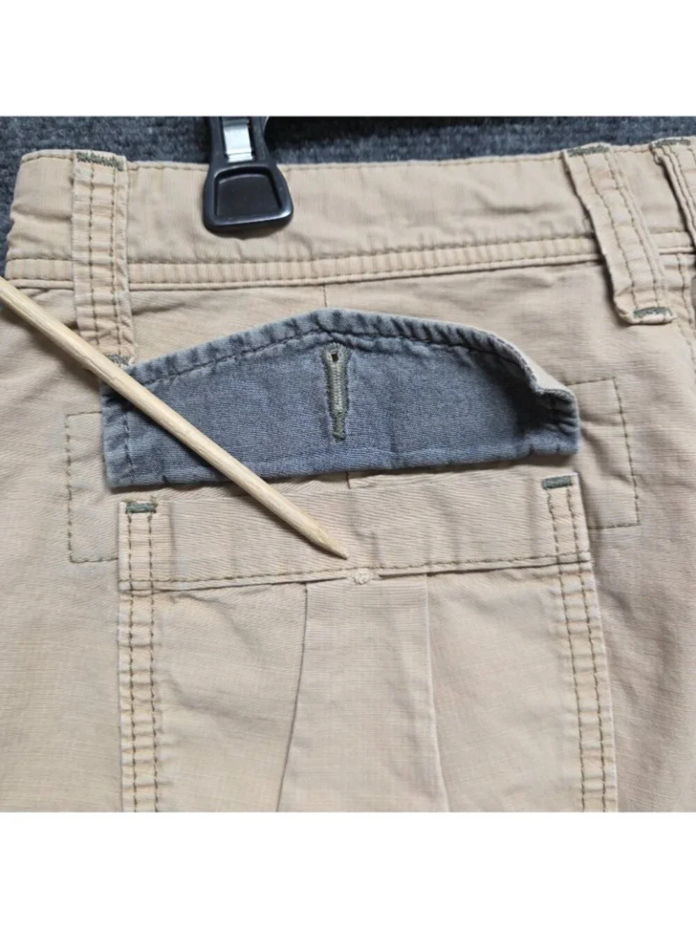 True Religion Shorts Mens 29 Brown Cargo Trooper Distressed MISSING BUTTON